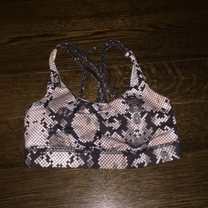 Lululemon snakeskin Energy Bra